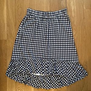 High low gingham print skirt